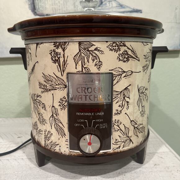 Sears Other - SEARS Vintage Retro 70s Crockpot Slow Cooker CROCK WATCHER Fall Leaves Herbs